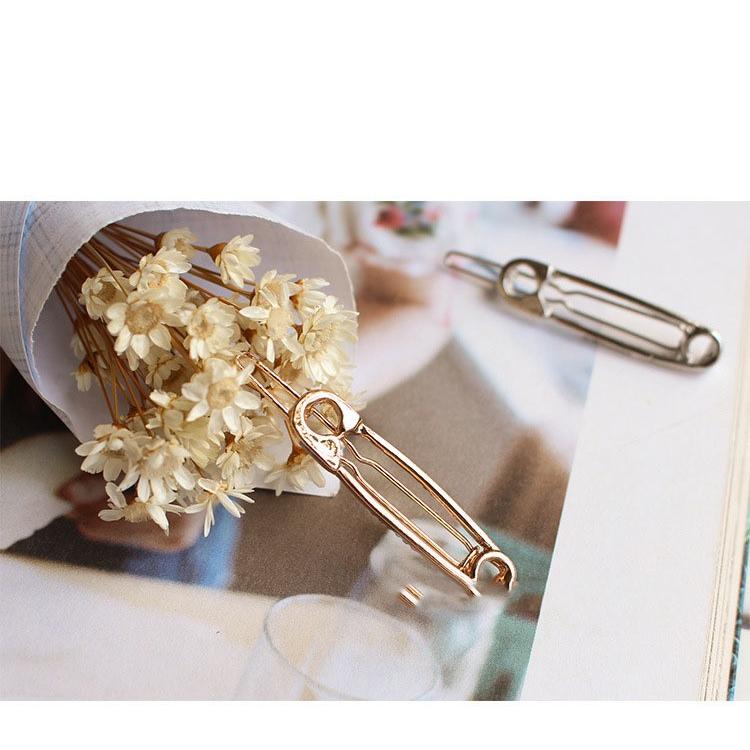 handmade ♡ ヘアピン  ヘアクリップセット 02 plusnao ヘアピン ヘアクリップ 安全ピン風 2個セット