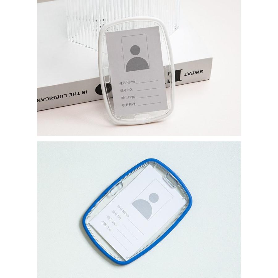 IDカードホルダー IDカードケース 両面 クリア 透明 アクリル製 縦型