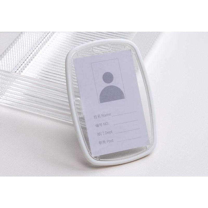 IDカードホルダー IDカードケース 両面 クリア 透明 アクリル製 縦型