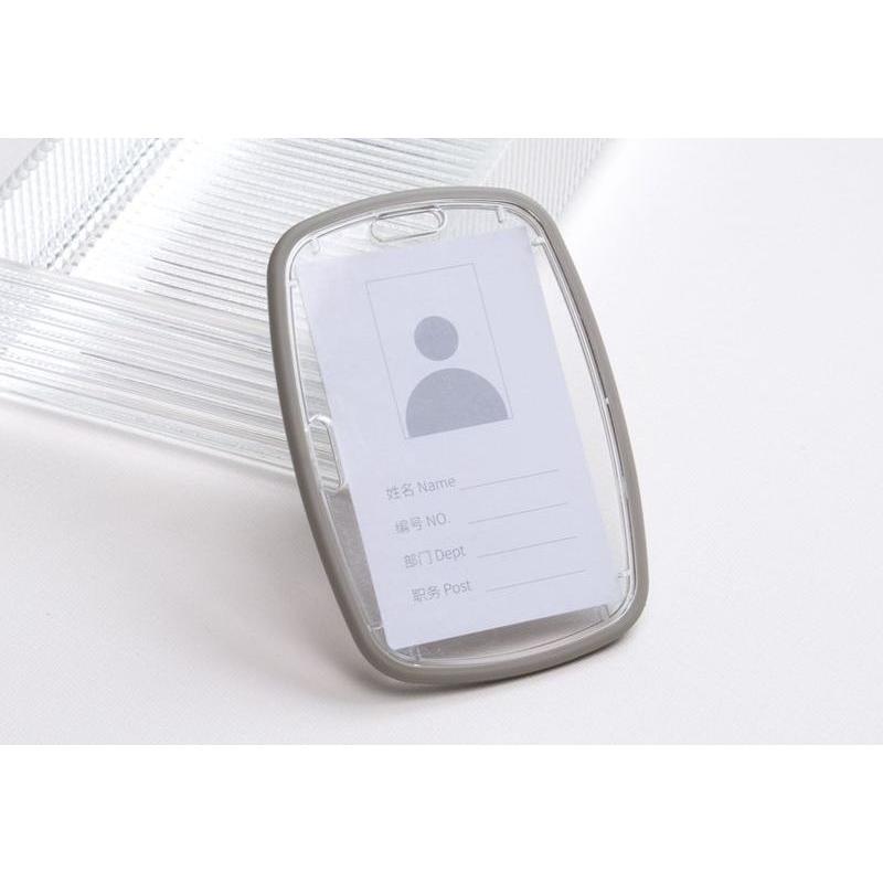 IDカードホルダー IDカードケース 両面 クリア 透明 アクリル製 縦型