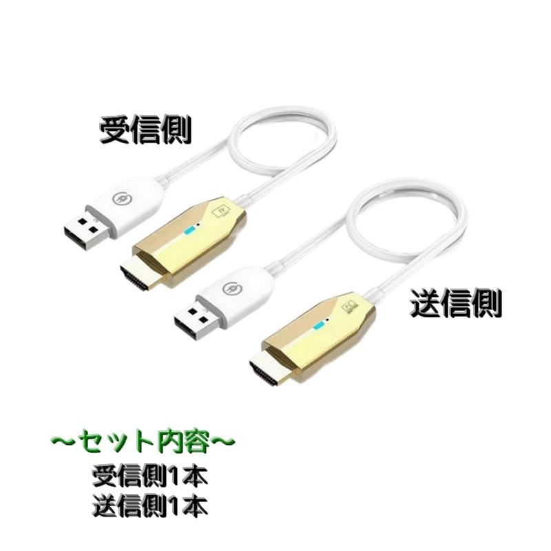 ワイヤレスHDMIエクステンダー 送受信セット 2本 HDMIケーブル 高