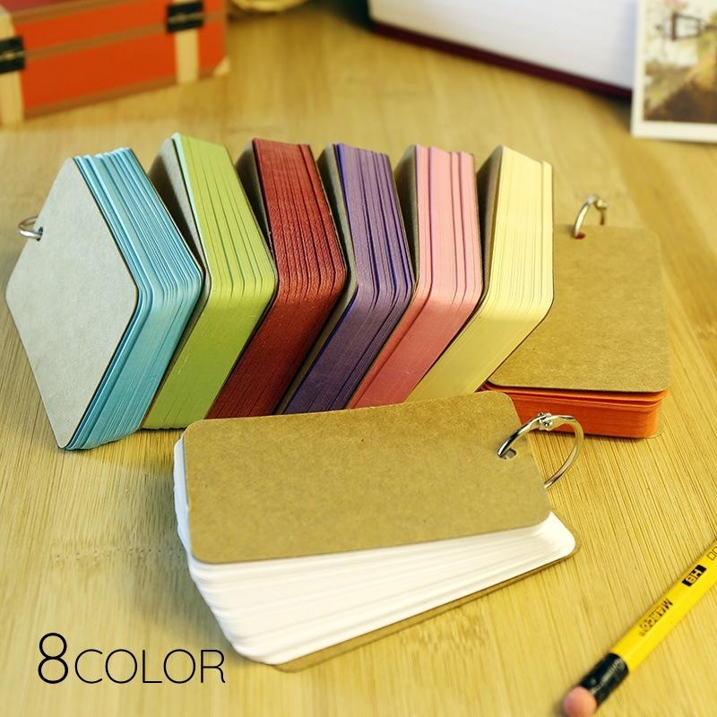 メモ帳 単語帳 単語カード 大きめ 50枚組 ミニメモ カードメモ カードリングとじ 暗記 シンプル 無地 カラー 文具 プラスナオ Paypayモール店 通販 Paypayモール