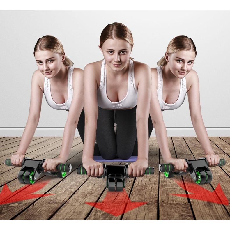 plusnao 腹筋トレーニング器具 腹筋ローラー 腹筋マシーン 四輪