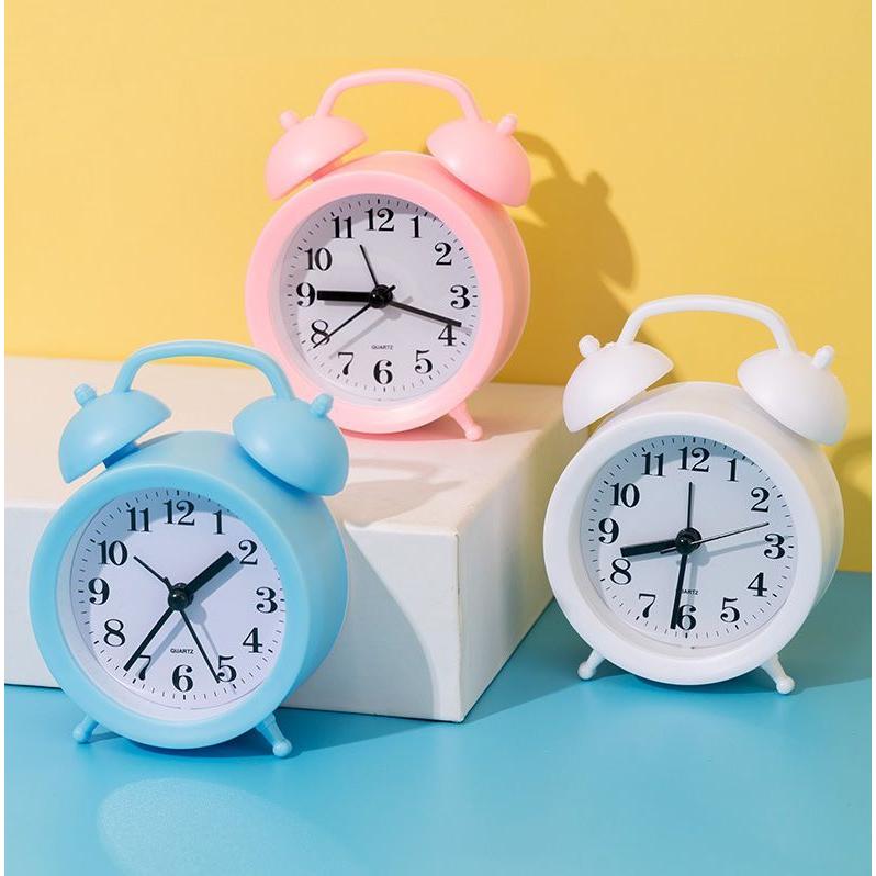 plusnao 目覚まし時計 置き時計 アナログ 電池式 ツインベル型 針時計