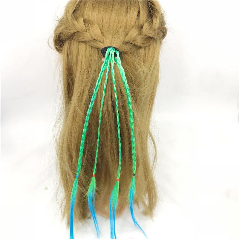 エクステ 三つ編み ヘアゴム つけ毛 編み込み グラデーション ヘア 