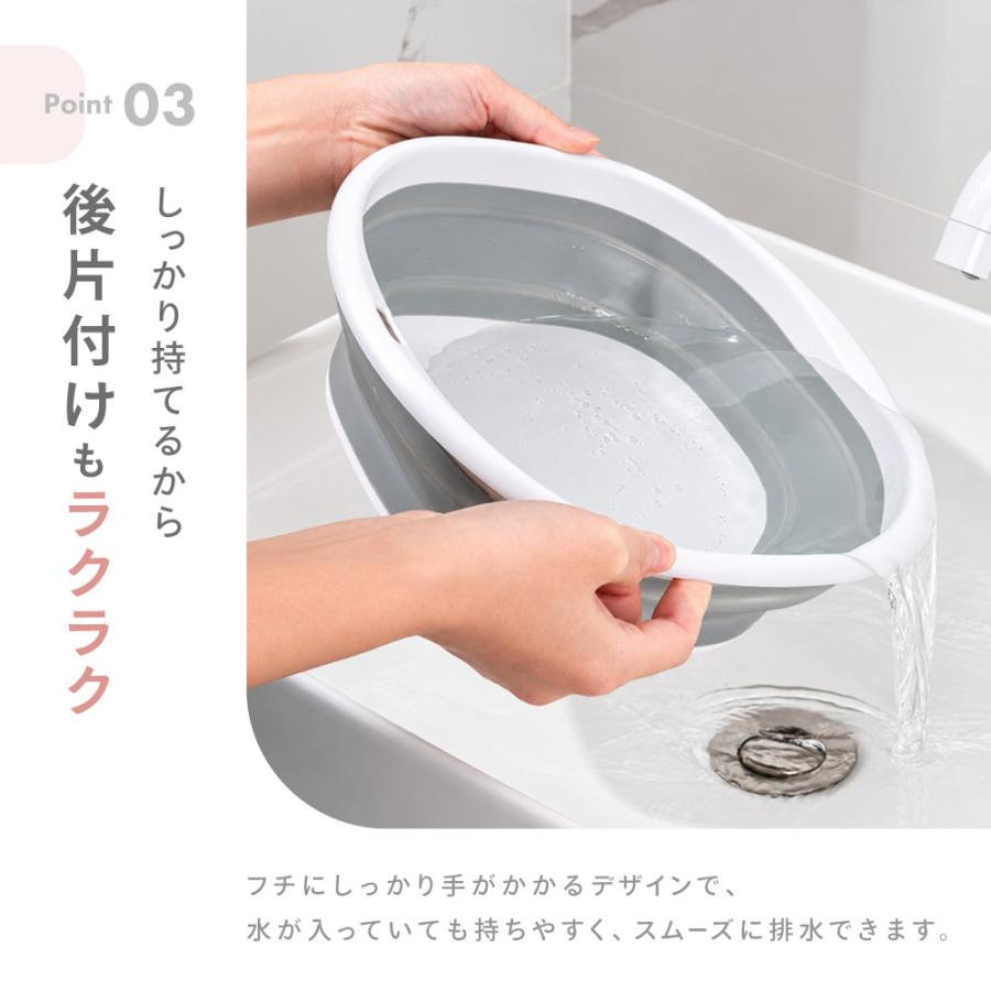 家庭用品浴室トイレの実用的な折り畳み型洗面器 折りたたみ洗面器 たらい 洗い桶 湯桶 たためる 省スペース 壁掛け