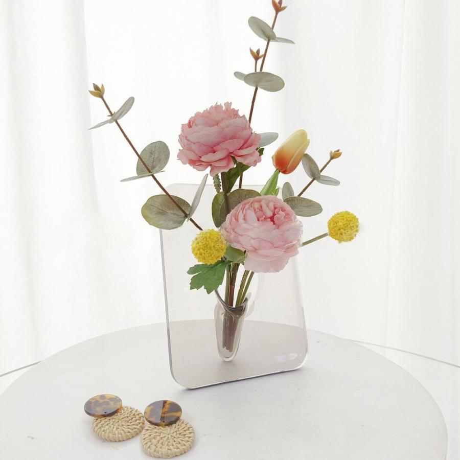 ガラス製 フラワーベース 花瓶 グリーン　一輪挿し フラワーベース 花瓶 花器 一輪挿し ユニーク 透明 クリア