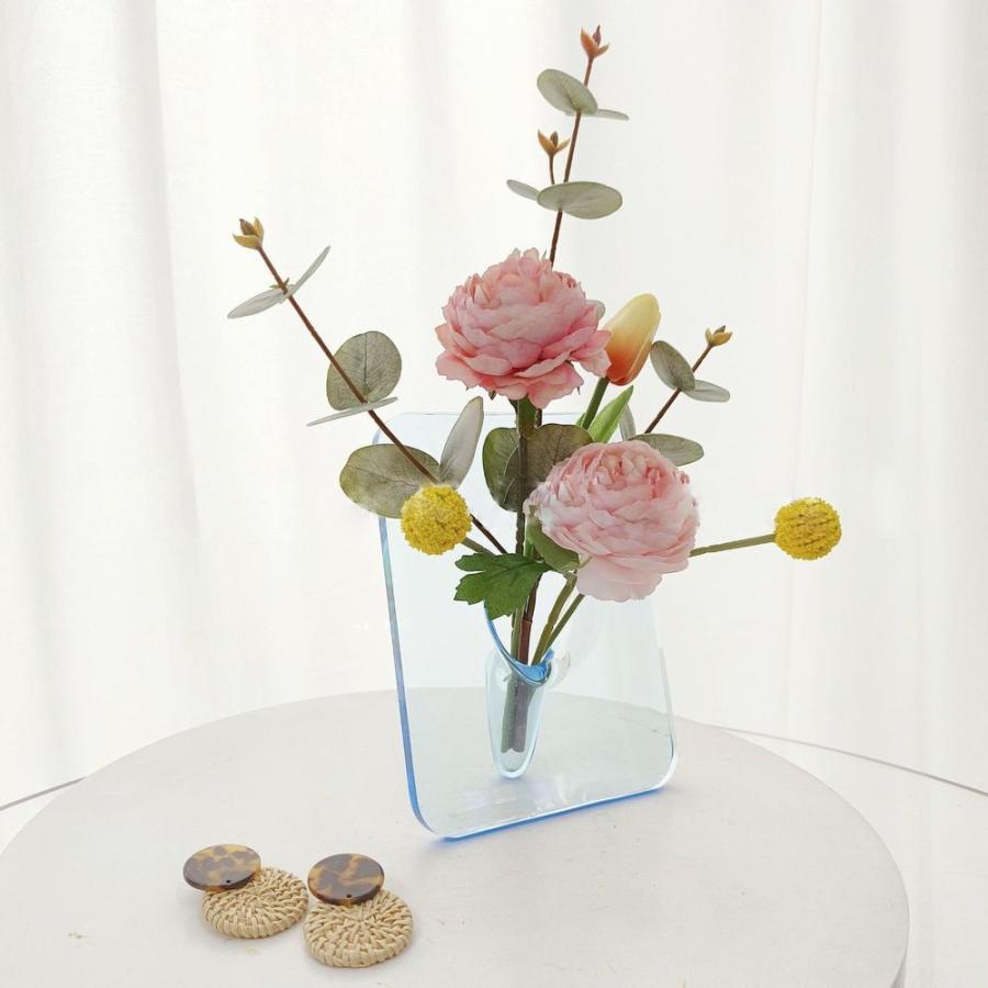 フラワーベース 花瓶 花器 一輪挿し ユニーク 透明 クリア
