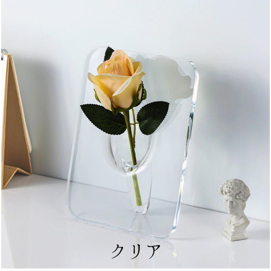 フラワーベース 花瓶 花器 一輪挿し ユニーク 透明 クリア