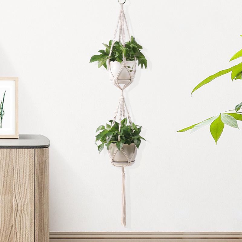 プラントハンガー 植木鉢ネット ハンギングバスケット ロープ