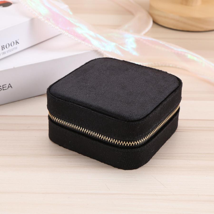 レザージュエリーボックス ミラー付き 21×15×26cm 収納ケース ブラック アクセサリーケース ジュエリーボックス ミラー付き 小物入れ スクエア