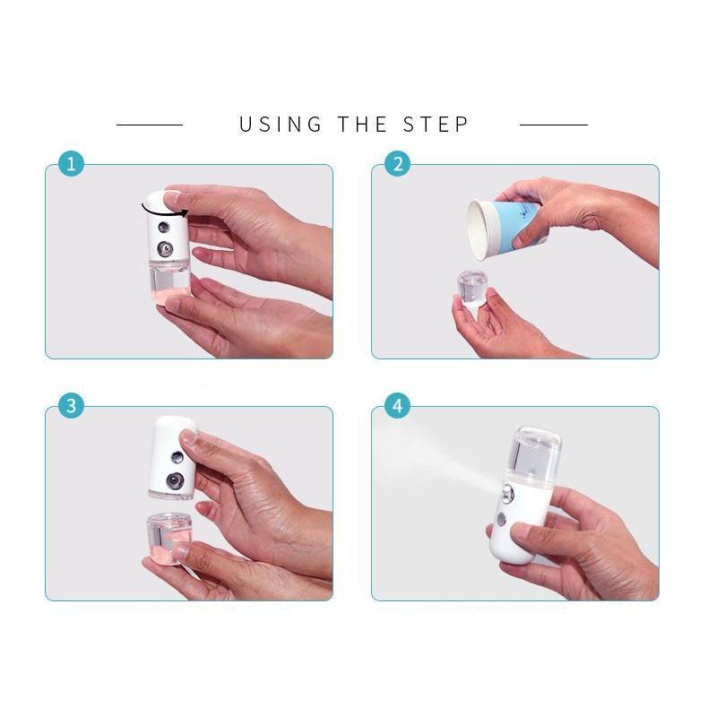 ハンディ ミスト フェイススチーマー 30ml 充電式 美顔器 美容器