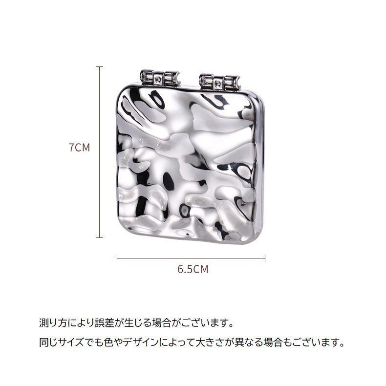 ハンドメードデザインのコンパクトミラー コンパクトミラー 手鏡 折りたたみ ハンドミラー 2面 両面 スクエア