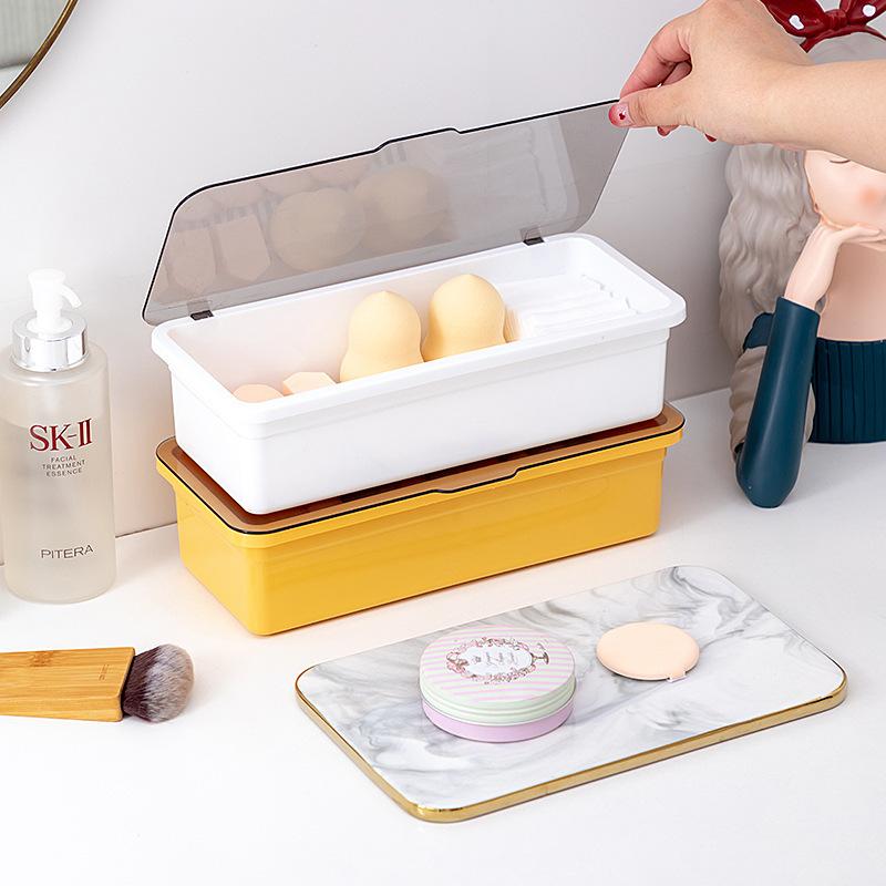 plusnao カトラリーケース 整理ボックス 収納ボックス 蓋付き 水切り板