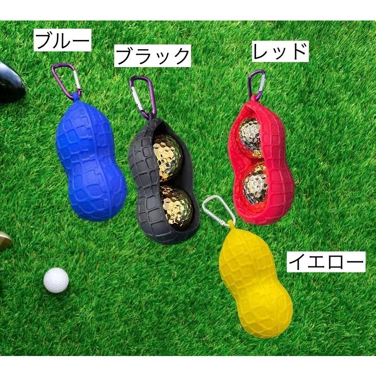 ゴルフボールケース ボールホルダー 2ボール カラビナ付き ゴルフ