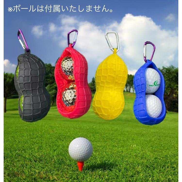 ゴルフボールケース ボールホルダー 2ボール カラビナ付き ゴルフ