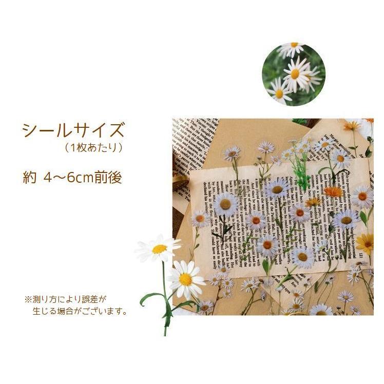 シール フレークシール 40枚入り ステッカー 草花 野花 ボタニカル
