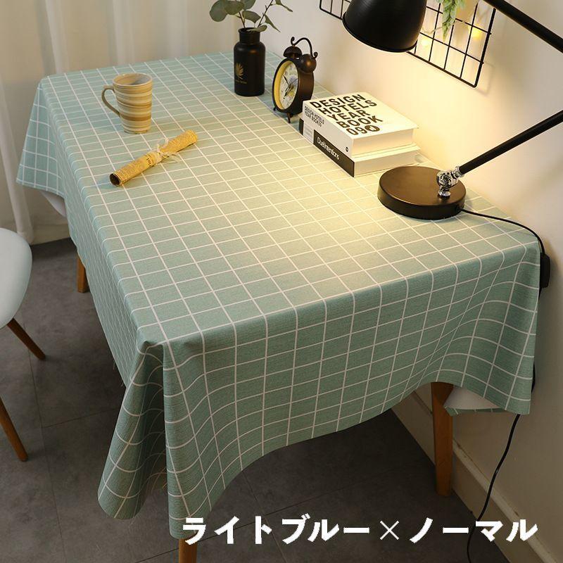 テーブルクロス★テーブルマット★中古★１枚★チェック柄★140✕240★グリーン テーブルクロス 長方形 テーブルマット 防水 机クロス チェック柄