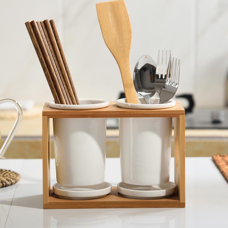 plusnao（プラスナオ） 箸立て カトラリースタンド 水切り 2個一体型