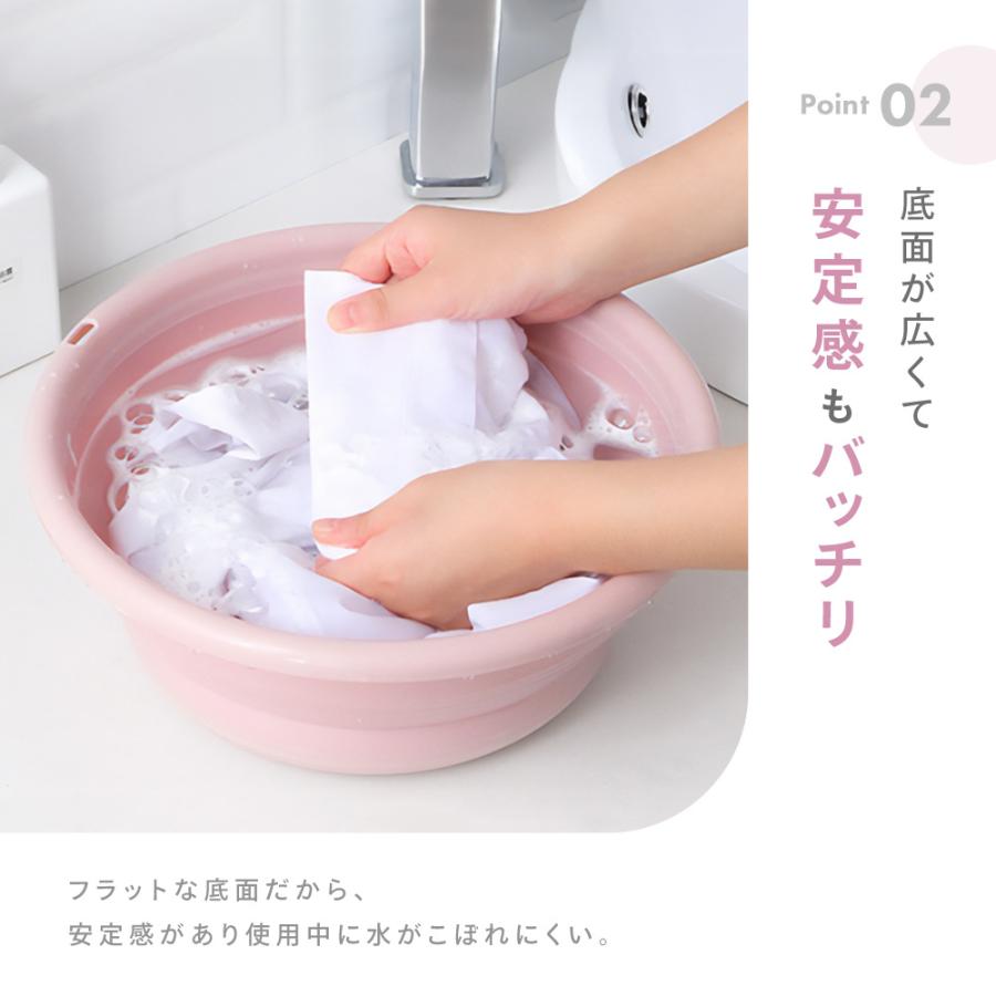 折りたたみ洗面器 たらい シリコンバケツ たためる洗い桶 省スペース