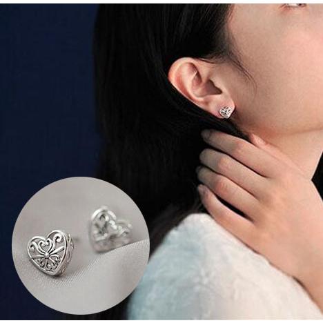 ピアス レディース メンズ アクセサリー スタッドピアス ハート 透かし模様 おしゃれ 可愛い お出かけ プレゼント ギフト 贈り物 女性用 男性用 ピアス