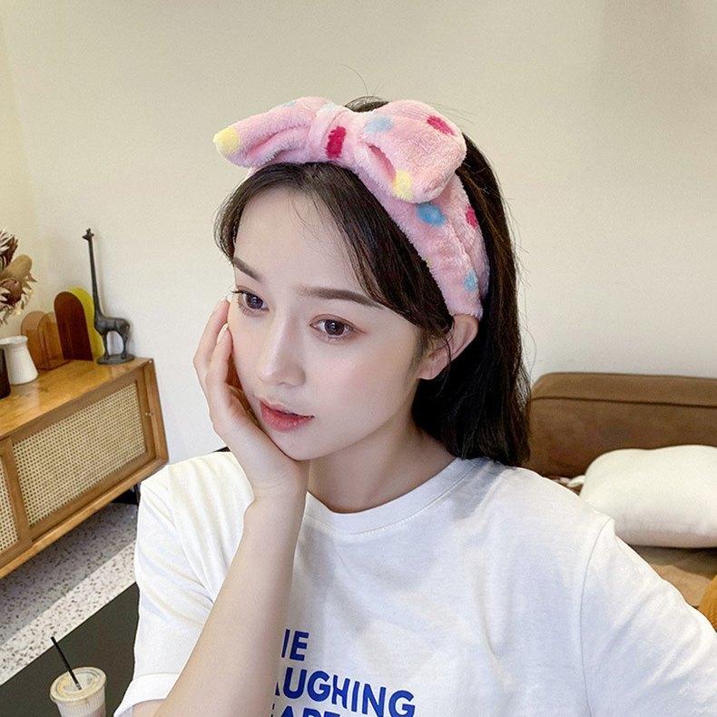 ヘアバンド 洗顔用ヘアバンド 洗顔 バスグッズ リボン ボーダー ドット