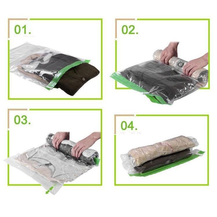 衣類圧縮袋 衣類圧縮パック コンパクト収納 衣類用 洋服用 巻くだけ 押すだけ 簡単 手軽 掃除機不要 旅行グッズ トラベルグッズ 便利アイテム 便利|plusnao|05