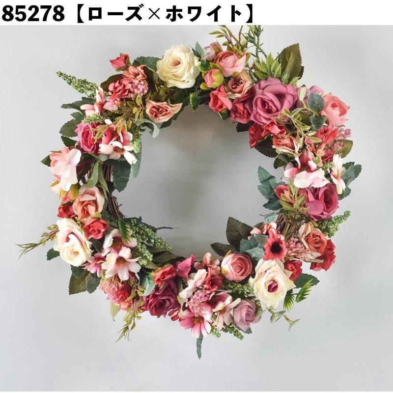 フラワーリース 造花 壁掛け 40cm フラワーアレンジメント インテリア