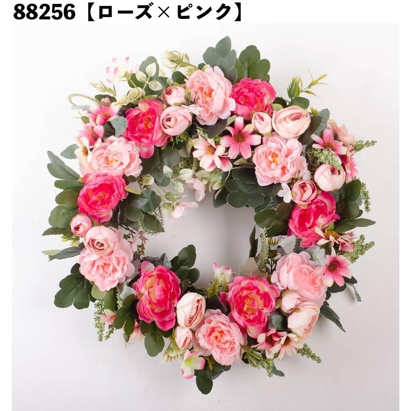 フラワーリース 造花 壁掛け 40cm フラワーアレンジメント インテリア