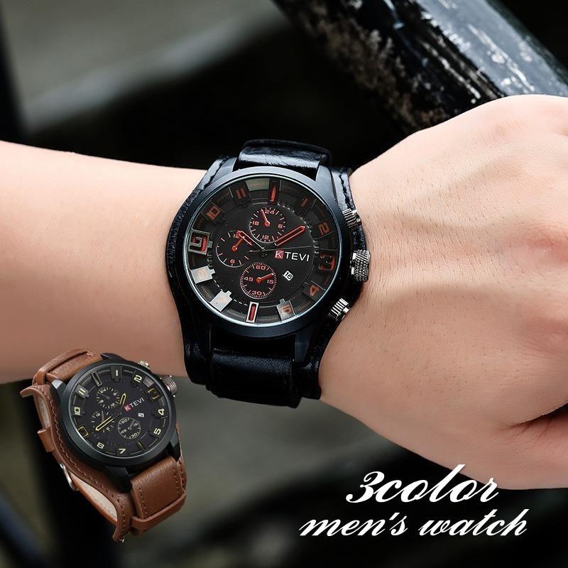 腕時計 リストウォッチ アナログ時計 メンズ 男性 紳士用 レザー調  