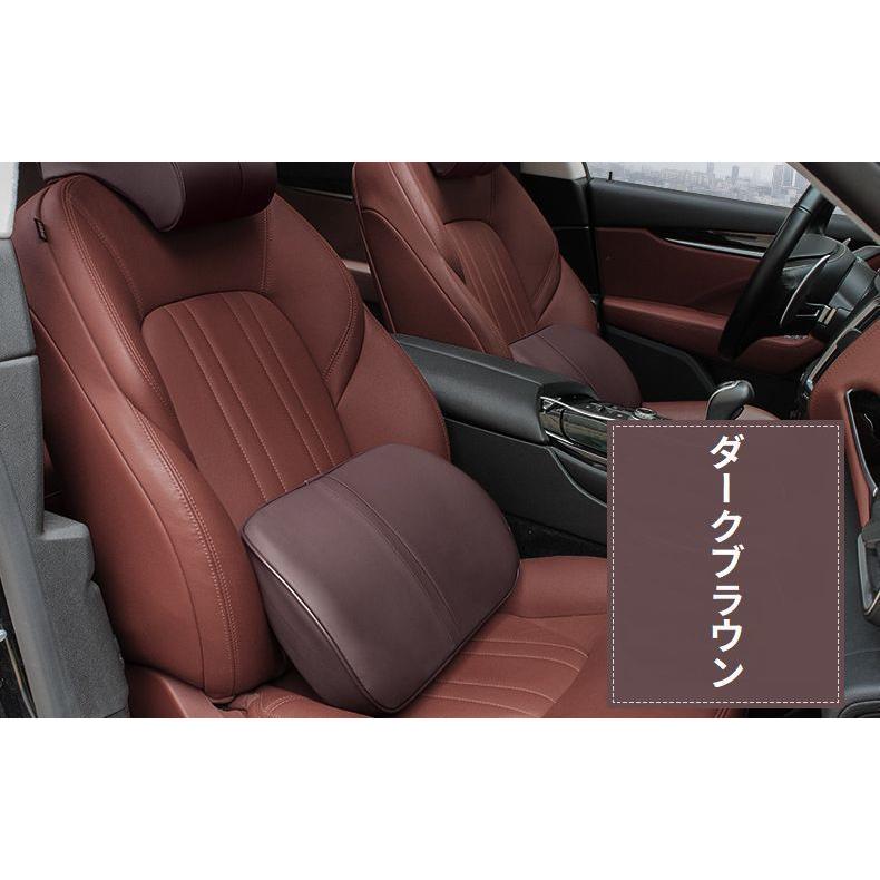 高級車内装素材で作った腰当てクッション ダークブラウン 新型6D 車 クッション 腰クッションアルファード ヴェルファイア に クッション・座布団