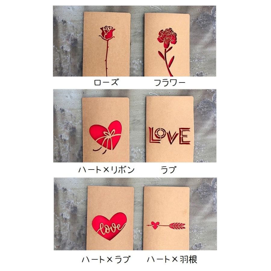 グリーティングカード メッセージカード 透かし彫り クラフト紙 カード