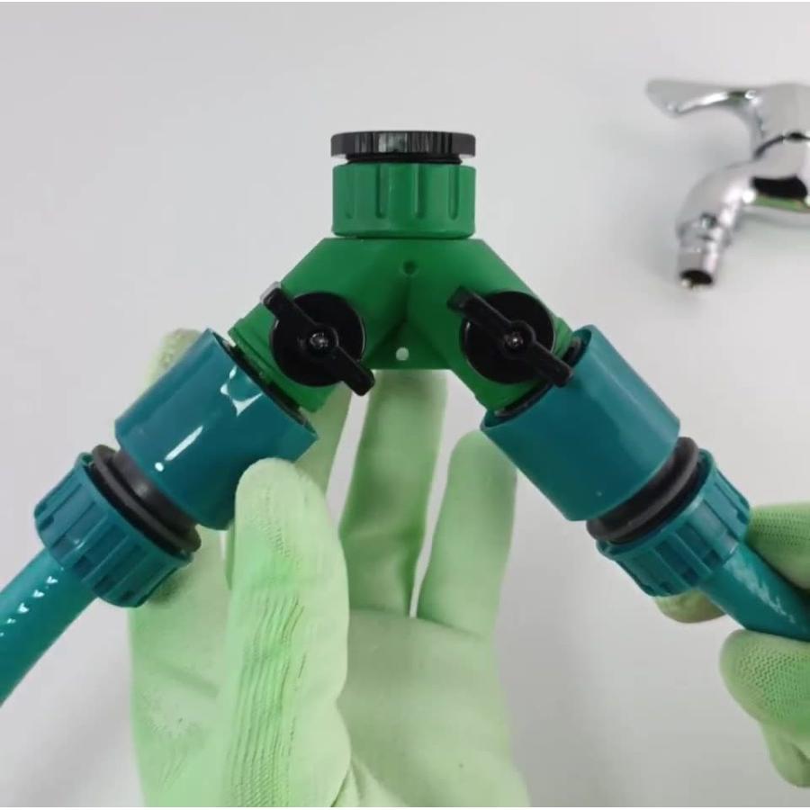 自動水やり器用 2分岐 分岐コネクター コック付き ガーデニング 農業