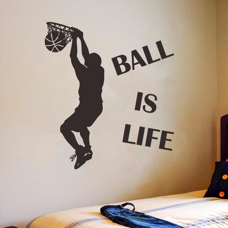 ウォールステッカー 壁紙シール モノトーン モノクロ ダンクシュート バスケットボール 英字 英文 文字 アルファベット 英語 窓 ガラス 壁シール プラスナオ Paypayモール店 通販 Paypayモール
