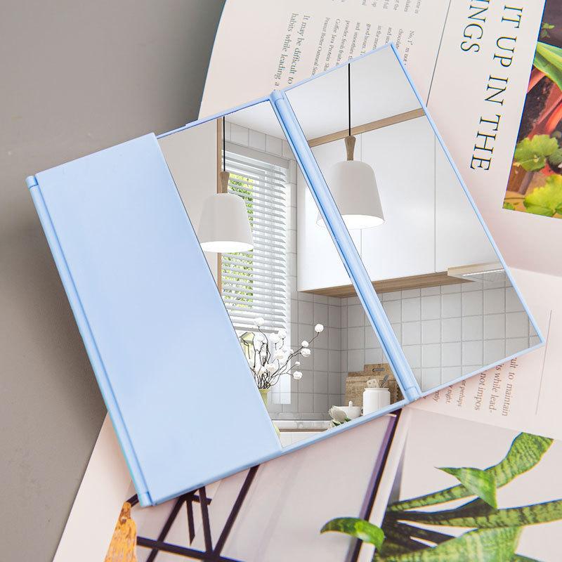 三面鏡 卓上ミラー コンパクトミラー スタンドミラー 折りたたみ