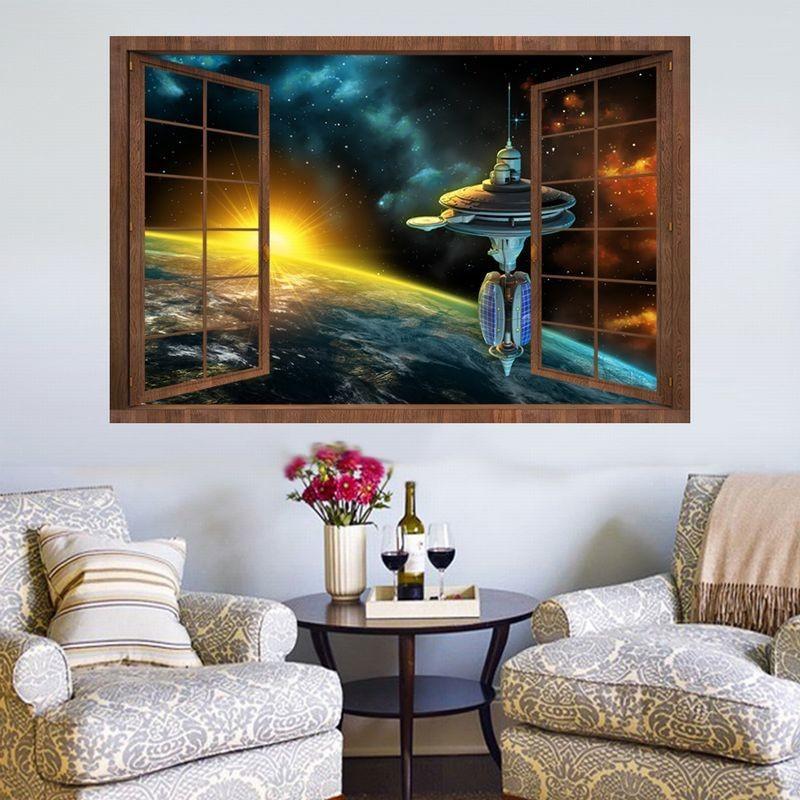 74 Off ウォールステッカー ウォールシール 窓枠 3d 立体的 飛び出す絵 宇宙 天体 窓 窓ガラス風 壁紙装飾 デコレーション 飾り 飾りつけ 面白い 個性690円 Whitesforracialequity Org