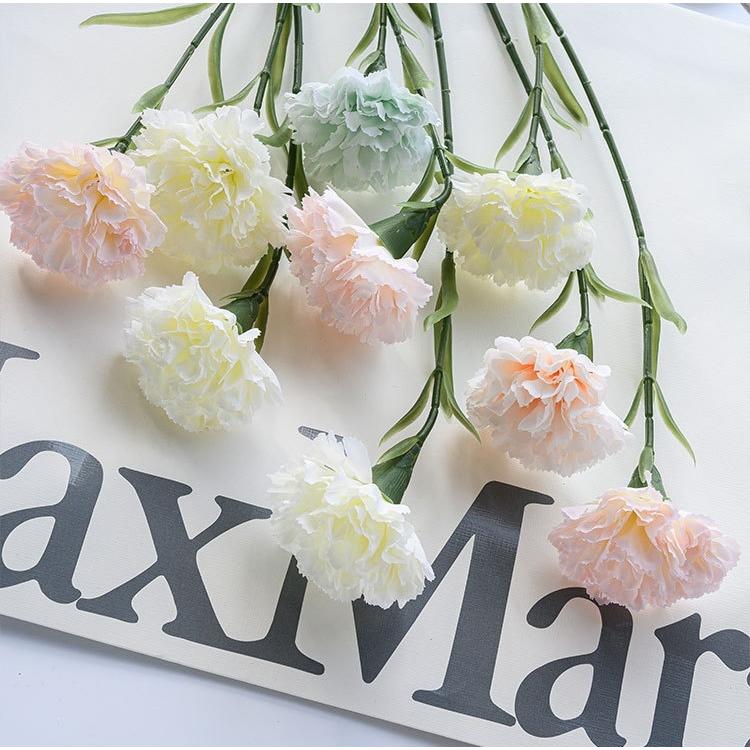ホワイト白カーネーション花首(茎なし)造花 アーティフィシャルフラワーフェイク 造花 フェイクフラワー カーネーション 花 フラワー 1本 単品 花飾り