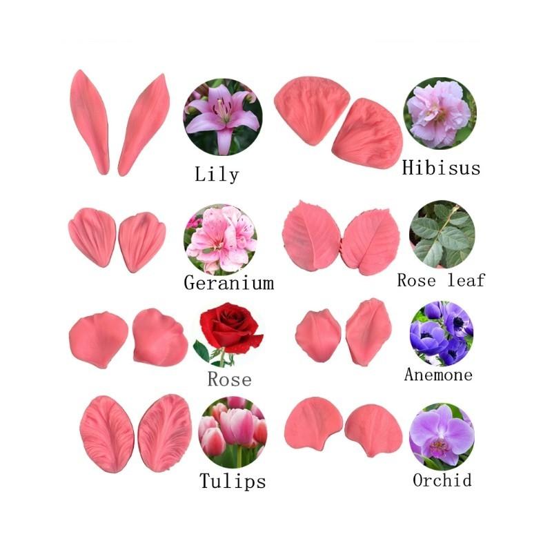 シリコンモールド シリコン型 両面成型 花びら 葉っぱ フラワー