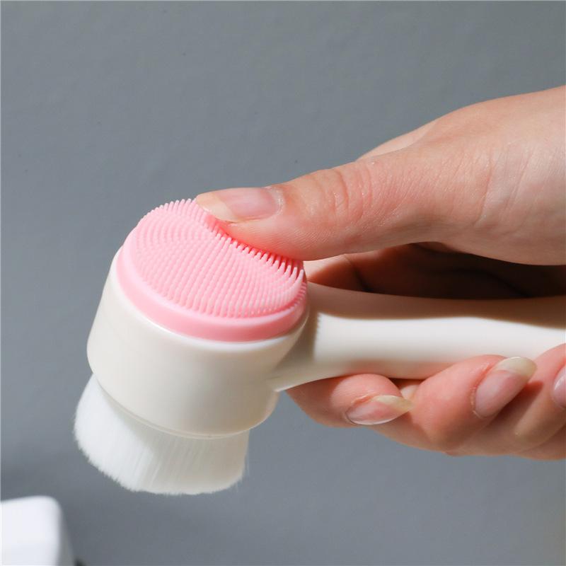 洗顔ブラシ 洗顔器 シリコン 手動 2WAY 両面 フェイスブラシ