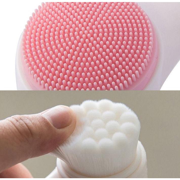 洗顔ブラシ 洗顔器 シリコン 手動 2WAY 両面 フェイスブラシ