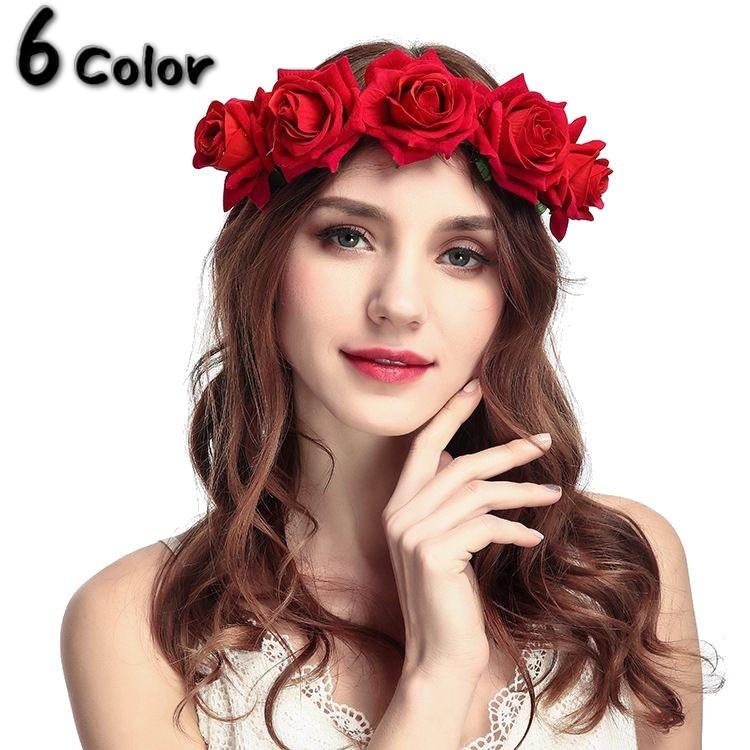 ヘアバンド カチューシャ バラ 薔薇 花飾り ヘアアクセサリー レディース ヘアアレンジ 髪飾り 造花 結婚式 発表会 リゾート 花 フラワー ガーリ プラスナオ Paypayモール店 通販 Paypayモール