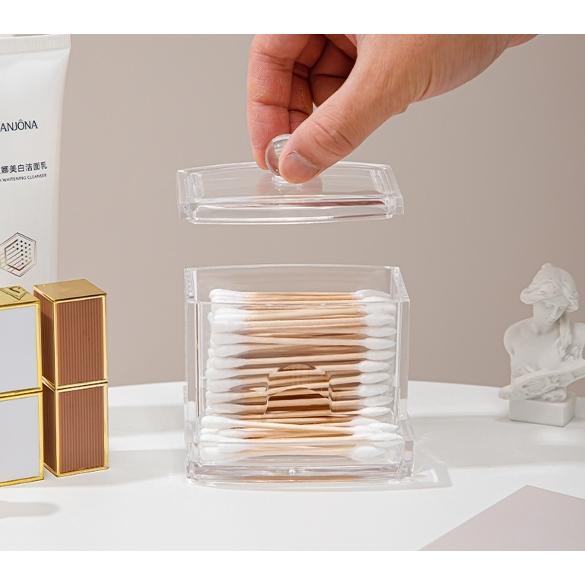 綿棒ケース コットンケース 綿棒入れ 小物入れ アクリルケース 蓋付き