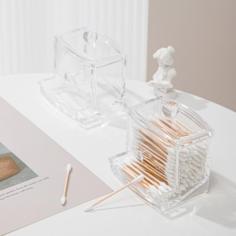 綿棒ケース コットンケース 綿棒入れ 小物入れ アクリルケース 蓋付き