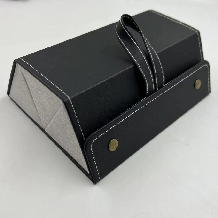 メガネケース 3本収納 眼鏡収納ボックス 取っ手付き 壁掛け スナップ