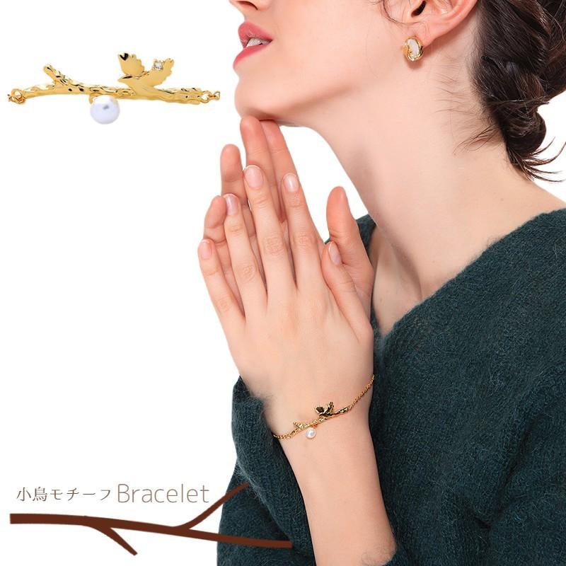 ブレスレット 鳥 鳩 バード レディース アクセサリー アジャスター