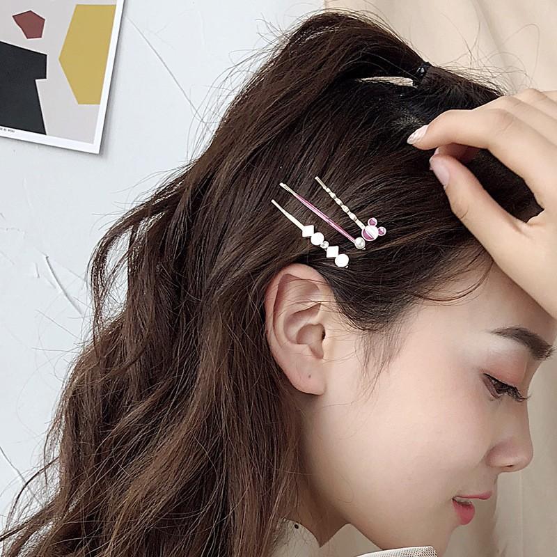 3本セット ヘアピン 星 スター ハート 三角形 サークル レディース