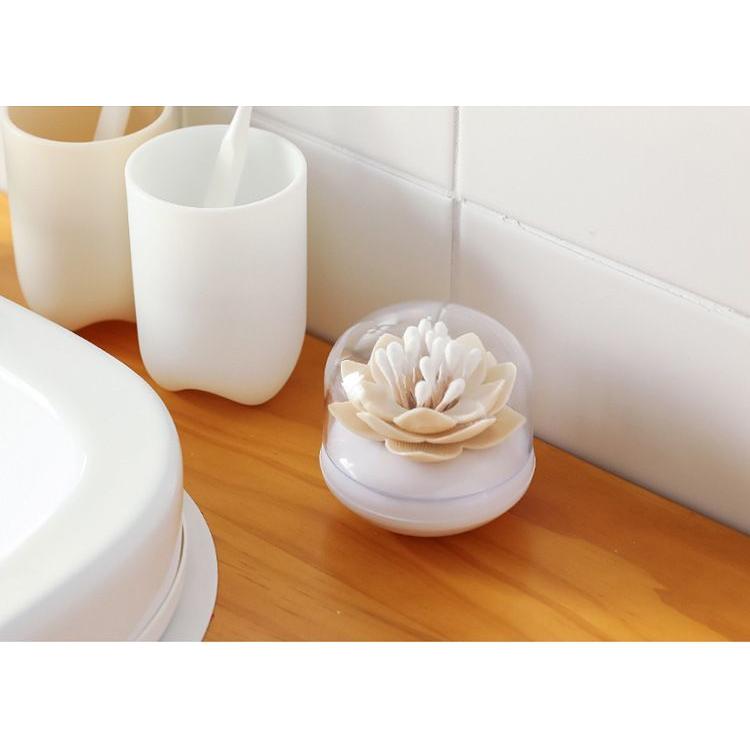 フラワーデコレーション　プリンセスデコ　綿棒ケース　小物入れ　収納 綿棒ケース 綿棒入れ 小物入れ ケース付き 蓋付き フタ付き