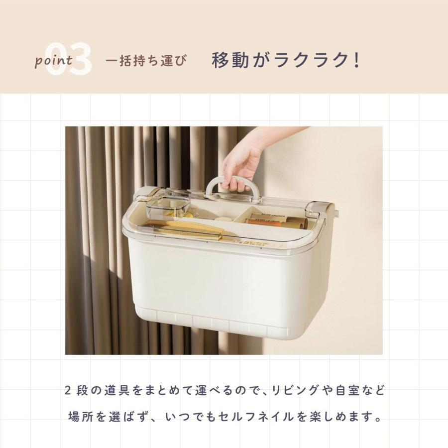 ネイル用品収納ケース 収納ボックス ネイルボックス 2段 大容量 小物