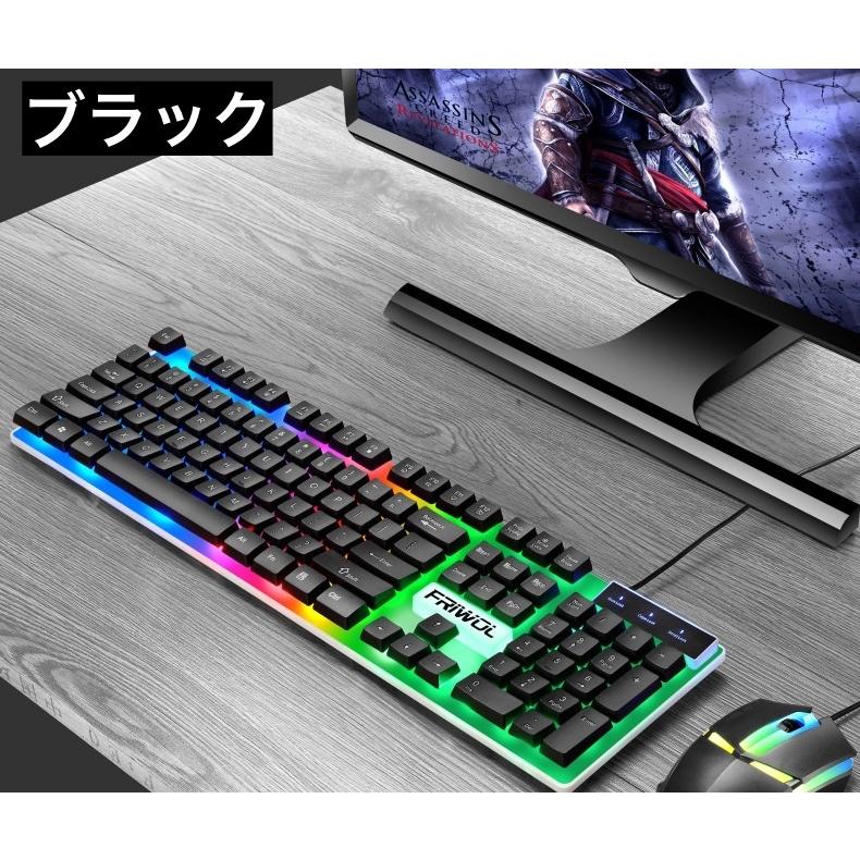 キーボード マウス 2点セット PC周辺機器 有線 USB接続 英語配列