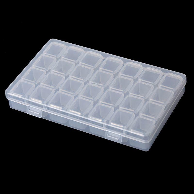 小分け収納ケース 28マス ビーズ ネイルパーツ 収納ボックス 4連 7個